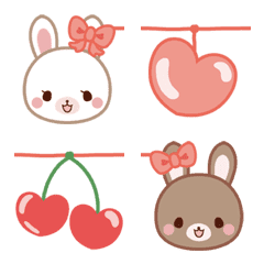 Emoji of Lovey-Dovey bunnies Rai & Mai