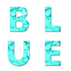 turquoise stone alphabet emoji