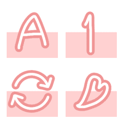 Pink and White/alphanumeric