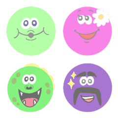 Emoji with pastel facial expressions