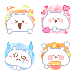 Fluffy & cute bear's colorful emoji