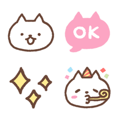 simple cat emoji(white)