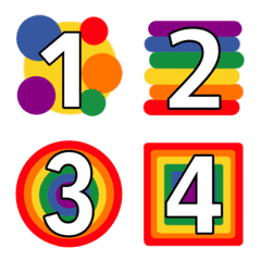 Number classic rainbow animation emoji