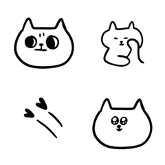 white kitten Cat Simple Labels Emoji