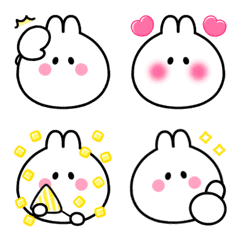 Very cute mochi mochi rabbit is moving – LINE Emoji | LINE STORE
