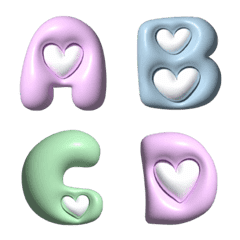 Cute Heart Font 3D
