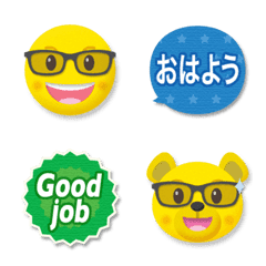 smiley & bear greeting emoji