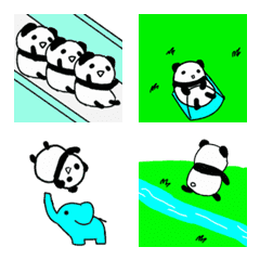 Panda and elephant animation emoji