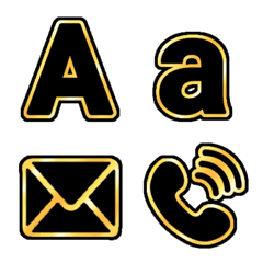Alphabet black gold classic emoji