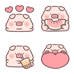 Lazynfatty: Little Piggy Summer Emoji
