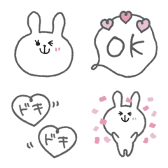 A simple and cute rabbit moving emoji