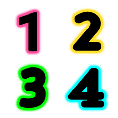 Number classic black neon emoji
