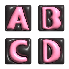 Pink and Black Fluffy Letters