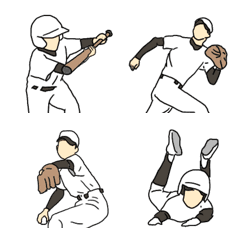 野球少年～チームカラー Ver.黒、白～
