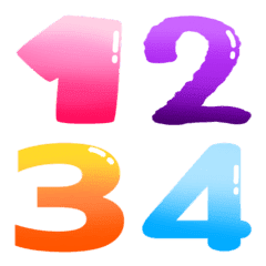brightly colored numbers