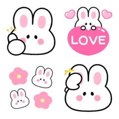 Animated very cute big ear rabbit emoji – LINE Emoji | LINE STORE