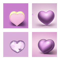紫色、粉紅色、心形 5