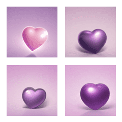 紫色、粉紅色、心形
