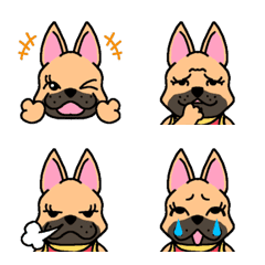 French bulldog emoji (fawn)