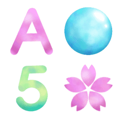 watercolor style alphanumeric Emoji