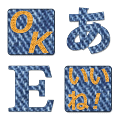 Denim alphabet ,Kana ,Deco Emoji