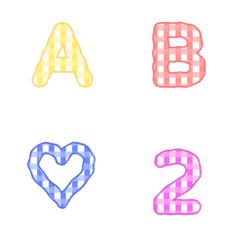 simple plaid ABC 123 Letter Emoji
