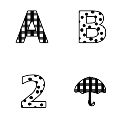 simple plaid dots ABC 123 Letter Emoji