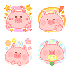 Colorful and cute pig emoji