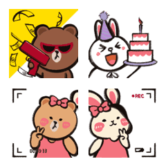 Rambutan Rabbit x BROWN & FRIENDS Emoji