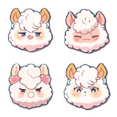 The various expressions of cute alpacas