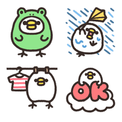 Rounded bird animated emoji weather