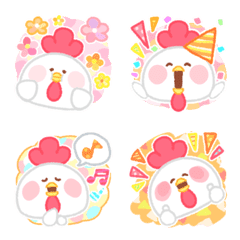 Colorful and cute chicken emoji