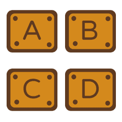 simple brick block ABC 123 Letter Emoji