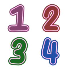 Emoji numbers shiny pink border