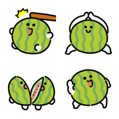Moving smiley watermelon emoji