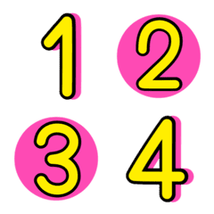 Numbers emoji pink yellow ver.2