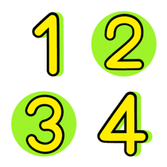 Numbers emoji green yellow