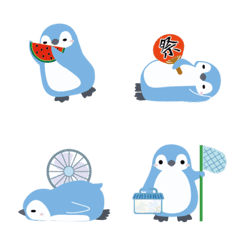 Emoji of summer vacation of penguin