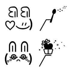 cute bunny rabbit hare Windy Day Emoji