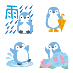 Penguin and rainy season Emoji