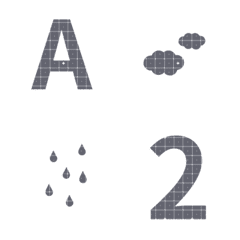 plaid simple gray ABC 123 Letter Emoji