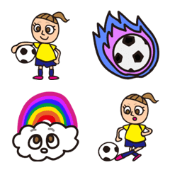 ENGLISH cute soccer girl stamp