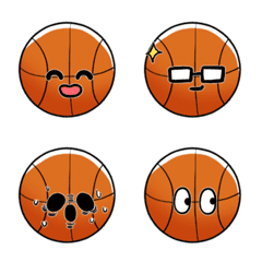 basketball emoji with a face of emotions