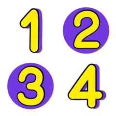 Numbers emoji purple yellow