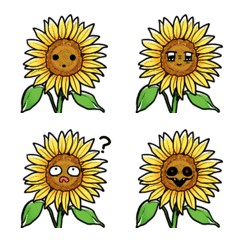 emoji sunflower with a face of emotions