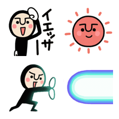 Emoji animado de homem justo preto 2