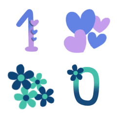 Number cute pastel two tone emoji