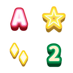 colorful bright 3D ABC 123 Letter Emoji
