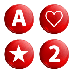 simple red round ABC 123 Letter Emoji