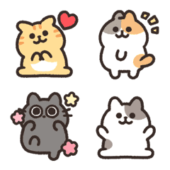 Rounded cat animated emoji